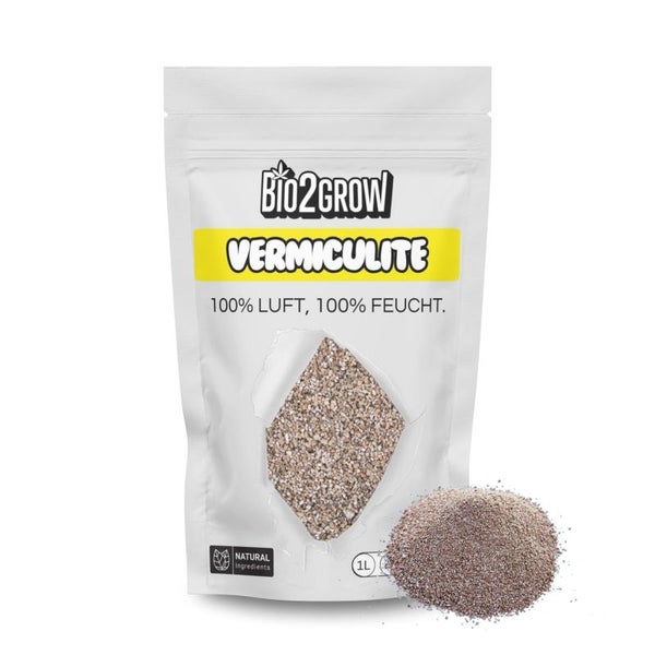 Bio2grow Vermiculite 1 Liter – Natürliches Pflanzsubstrat & Bodenverbesserer – Feuchtigkeitsspeicher für Anzucht, Garten & Blumenerde – Leicht, nachhaltig & ohne chemische Zusätze