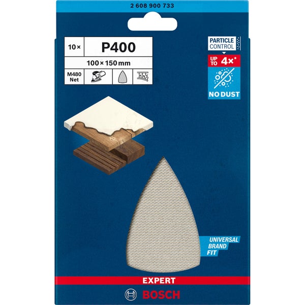 Bosch 10x Expert M480 Schleifnetz für Multischleifer 100 x 150 mm G 400 - 2608900733
