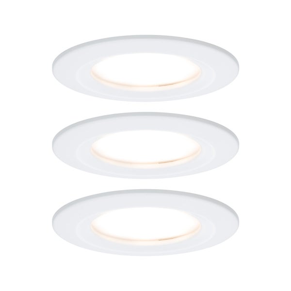 LED Einbauleuchte 3-Step-Dim Nova Coin Basisset starr IP44 rund 78mm Coin 3x6W 3x470lm 230V dimmbar 2700K Weiß matt