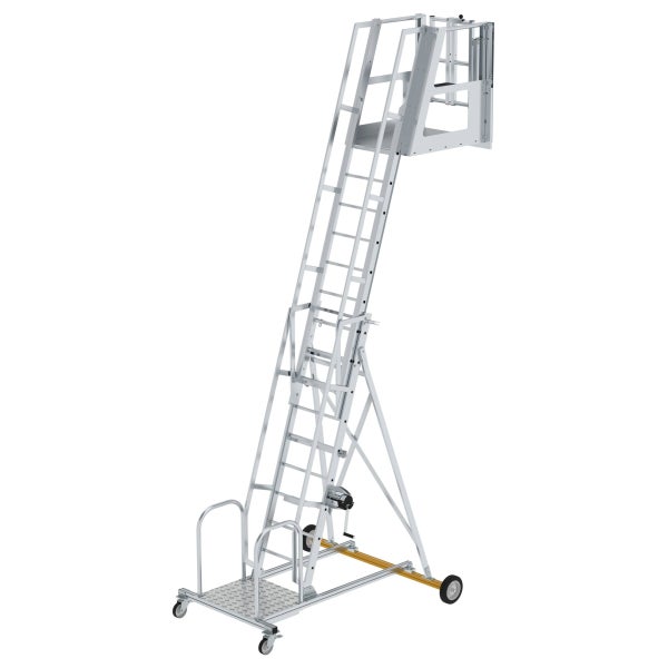 Fahrbare Arbeitsbühne aus Aluminium mit Geländer