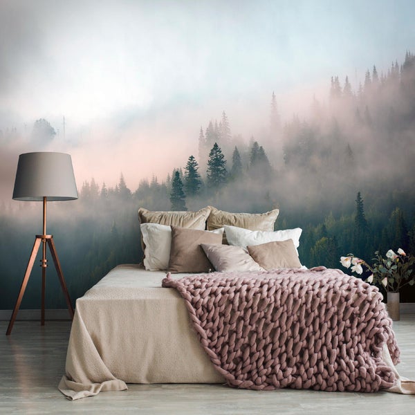 Fototapete Wald im Nebel Vlies Tapete Wohnzimmer 250X175 cm