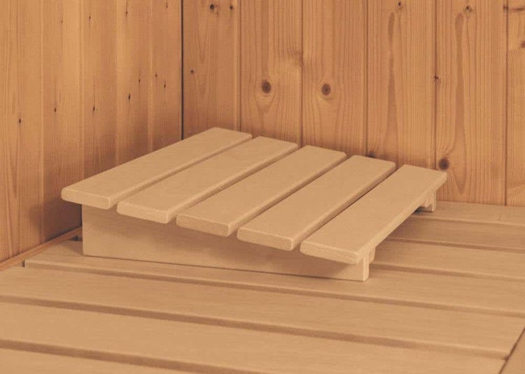 Karibu Sauna Innenkabine Amelia Innensauna 2 Sitzbänke aus Holz , Saunakabine mit 68 mm Wandstärke, Infrarotsauna mit Montagematerial