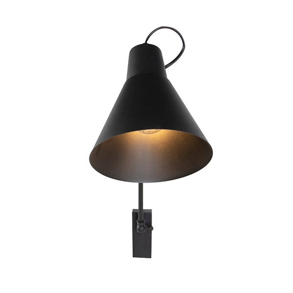 Moderne Wandleuchte in Kegelform mit verstellbarem Gelenkarm aus Metall