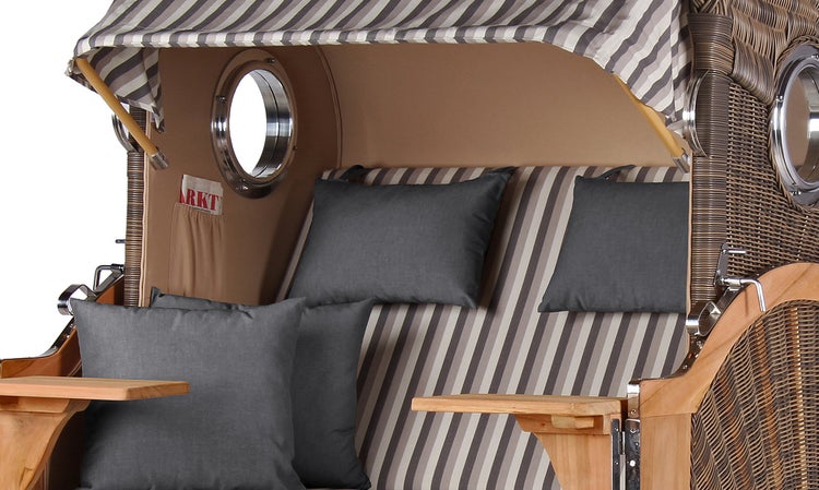 Strandkorb Rantum Teak PE grey Dessin 545