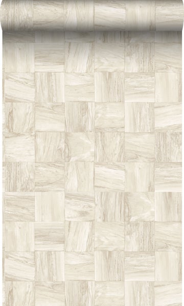 Origin Wallcoverings Tapete quadratische Holzstücke Beige - 53 cm x 10.05 m - 347517