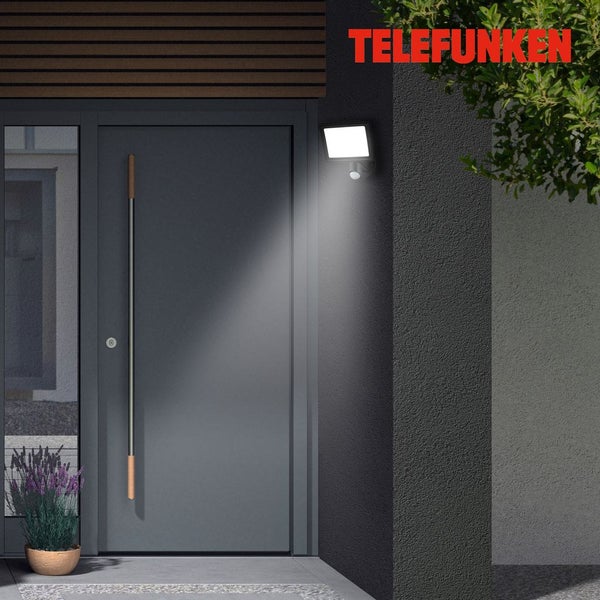 LED Außenstrahler Außenlampe Sensor Bewegungsmelder IP44 20W Weiß Telefunken