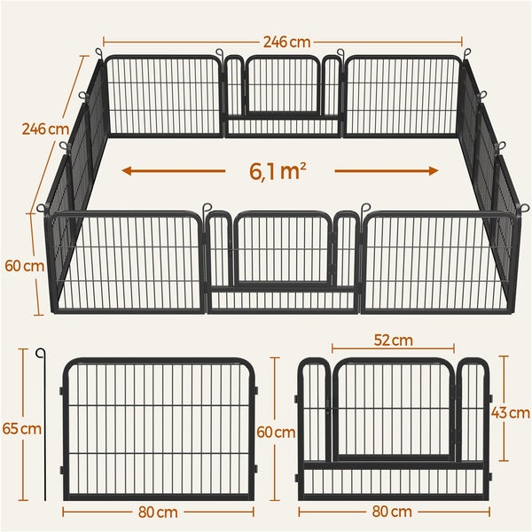 Abbildung eines Laufgitters mit Maßangaben.