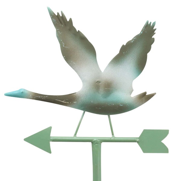 Wetterfahne mit fliegender Gans und Windrose zur Windrichtungsanzeige