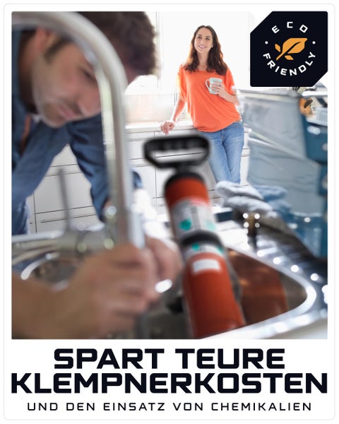 WERKSTEIN Rohrreinigungspumpe I Hochdruck Abflussreiniger zur schnellen und effektiven Rohrreinigung in Bad, Küche und WC I Made in Germany I Rohrreiniger Abflussreiniger Pumpe Rohrreiniger Druckluft