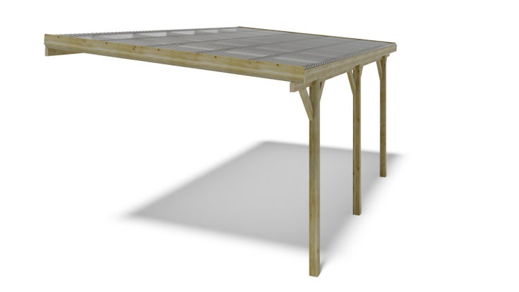 Carport Garagendach 3x5,24 m - 15 m2 - PVC-Abdeckung 