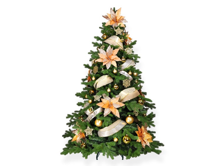 LAALU Set Weihnachtskugeln 142 Stück in Luxusbox GOLDEN GLITTER II für Weihnachtsbäume 240-270 cm