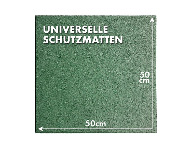 FLOORDIREKT Fallschutzmatte - Elastikmatte - Fallschutzplatte mit Drainage - Grün - 50 x 50 x 2,5 cm