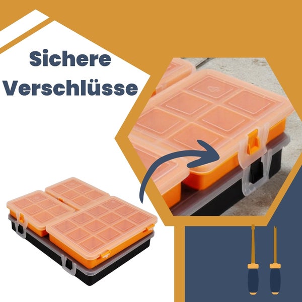 4x Sortimentskasten Kleinteilemagazin Sortierkasten Schrauben Sortierbox Kleinteile Organizer Sortimentsbox Schraubenbox