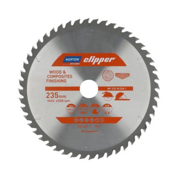 Norton Clipper Kreissägeblatt für Holz und Verbundwerkstoffe 235 Millimeter Durchmesser für Handkreissägen