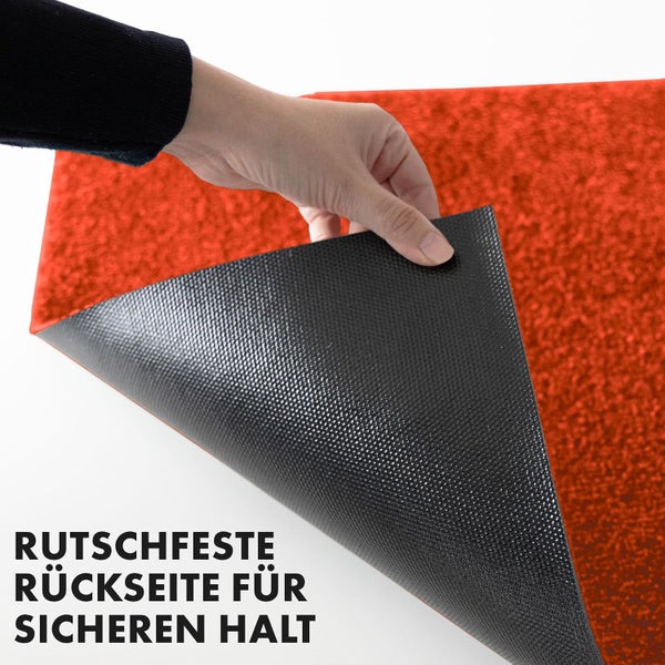 FLOORDIREKT Fußmatte Domenico - stilvolle & praktische Schmutzfangmatte - Rot - 50 x 80 cm