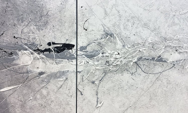 Das Wohnzimmerbild -Pure Splash- 170x70x2 cm handgemaltes Unikat