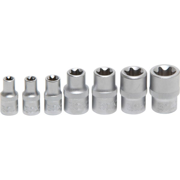BGS Steckschlüssel-Einsatz-Satz E-Profil Antrieb Innenvierkant 6,3 mm (1/4) / 10 mm (3/8) SW E6 - E16 7 tlg. - 2027