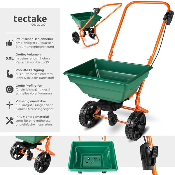 Streuwagen tectake  75 x 46 x 105 cm 25 l grün