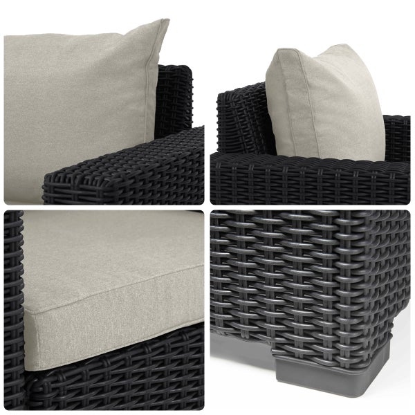 Allibert California Gartenmöbel Set 4-teilig  Wetterfeste Rattanoptik Gartenlounge für Outdoor