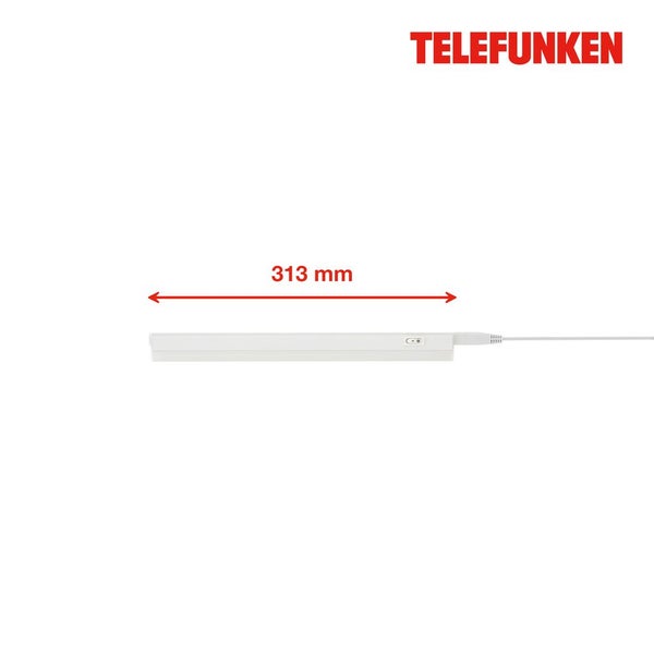 LED Unterbauleuchte mit einer Länge von 313 Millimetern, Telefunken Logo.