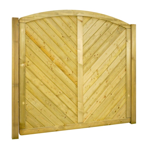 Holzzaun mit Fischgrätenmuster