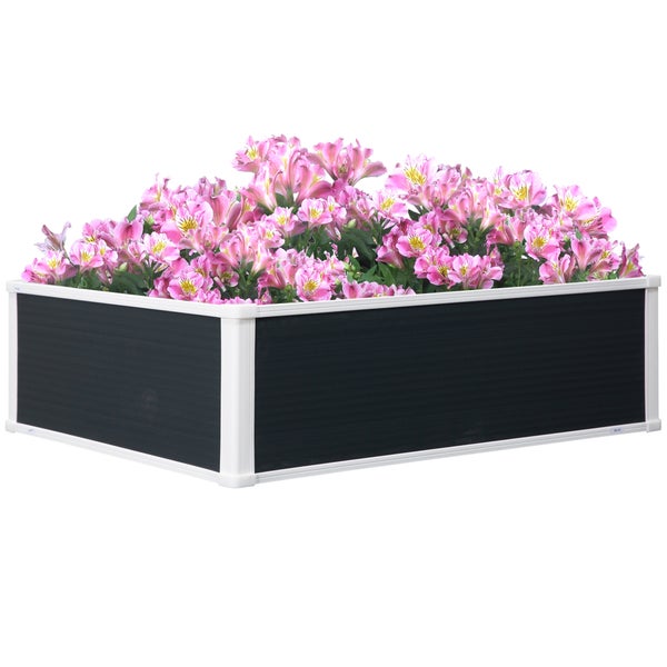 Outsunny Hochbeet, 100L x 80B x 30H cm, Kunststoff, grau