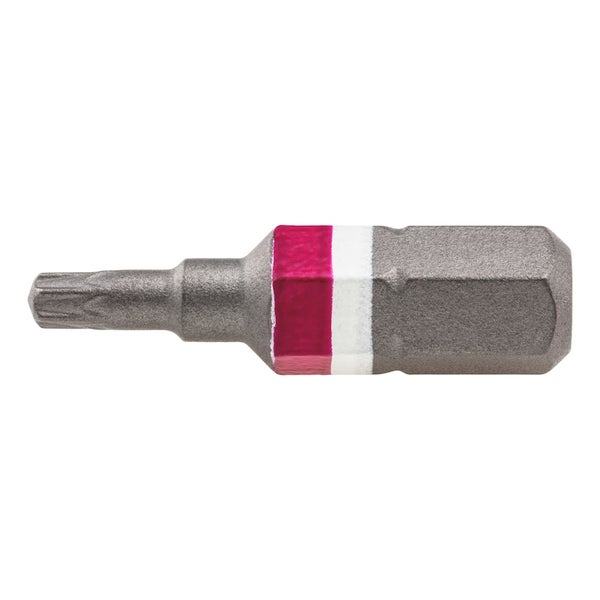Torx-Bit aus Metall mit farbiger Markierung.