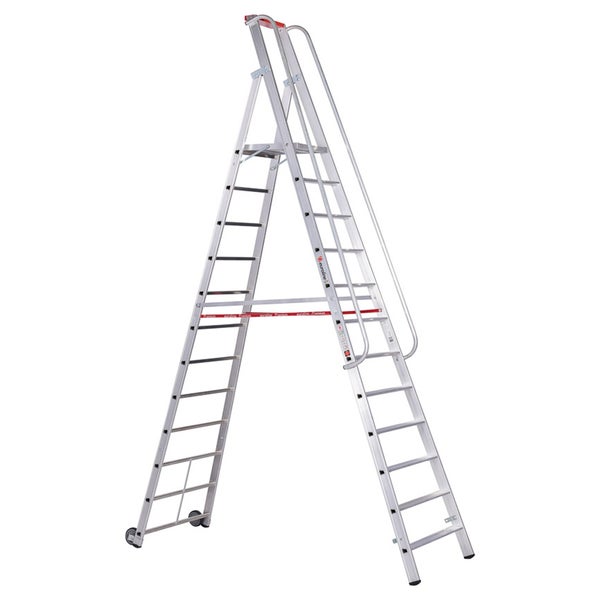 Aluminium Stufenleiter mit Plattform und Handlauf