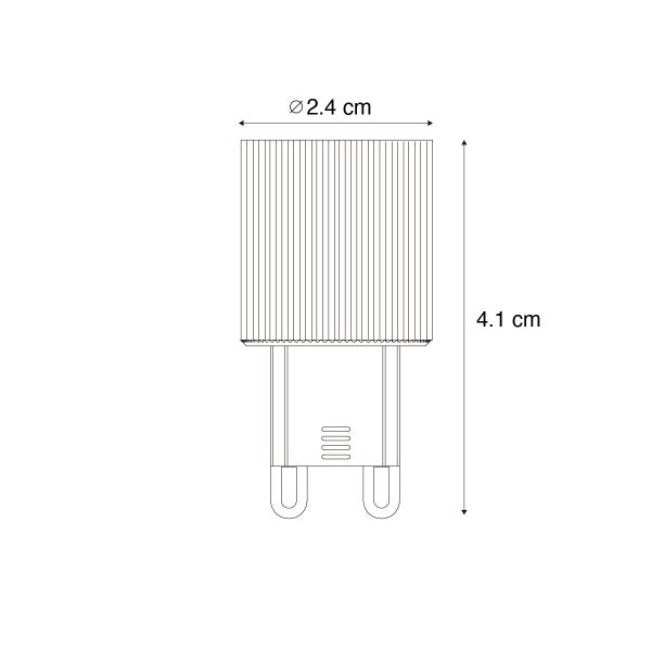 2er Set G9 24mm dimmbare LED-Glühbirnen 3W 300lm 2700K