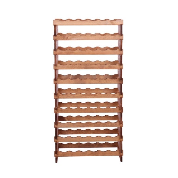 Weinregal VINOTECA FLEX PRO HxBxT 135x65x28cm 60 Flaschen auf 10 Ebenen Massives Kiefernholz Braun geölt
