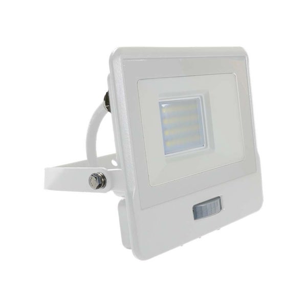 V-TAC VT-128S-1-W - LED-Flutlichtstrahler mit PIR-Sensor - Samsung - IP65 - Weiß - 20W - 1510 Lumen