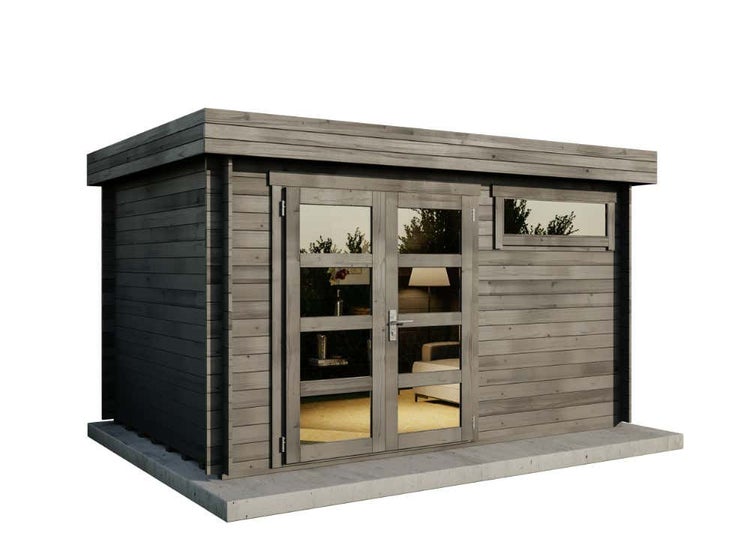 Modernes Gartenhaus mit Doppeltür und Fenster