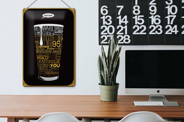 Blechschild Spruch 20x30cm Shotgun Dosenstechen Bier