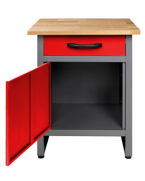 Ondis24 Werkstatt Set Bastler 240 cm 2 Schränke rot, Werkstatteinrichtung, Werkbank