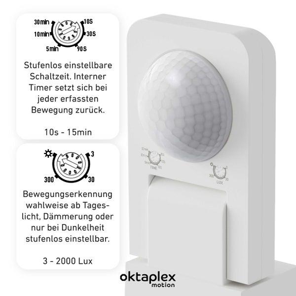 Oktaplex Tea Bewegungsmelder 360 Grad anthrazit IP65 schwenkbar für Wand / Decke