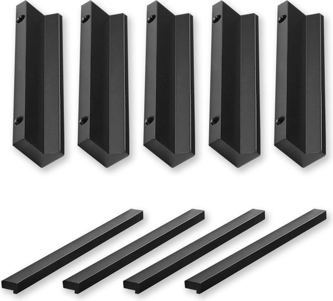 Möbelgriff Stangengriff Reno lochabstand 128 mm Aluminium Schwarz Set 10