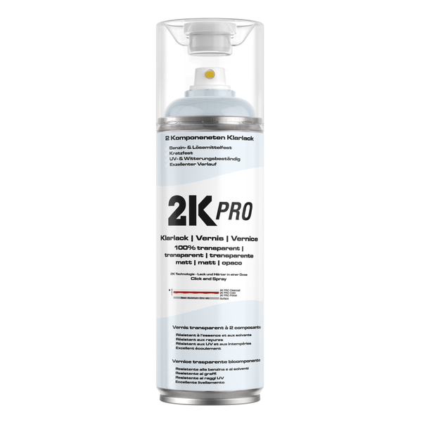 2K PRO 2 Komponenten Sprühfarbe 400ml Klarlack Matt