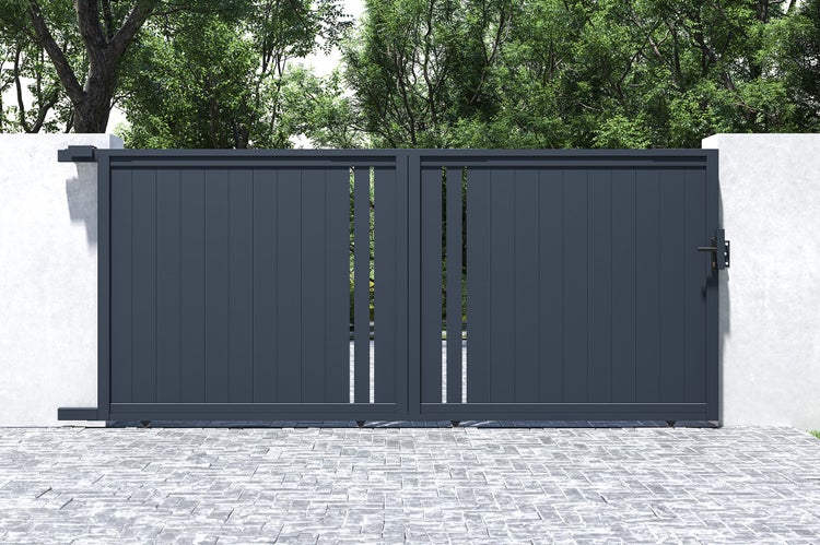 Schiebetor 4m GIONA H.180 graues Aluminium