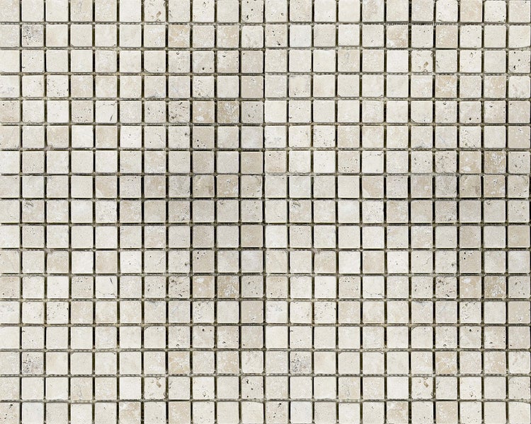 Wohnrausch Natursteinmosaik Travertin CREMA 2,3 x 2,3 cm, getrommelt, beige