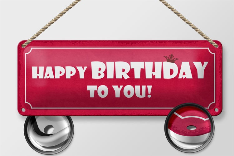Blechschild Spruch 27x10cm Happy Birthday to you Dekoration