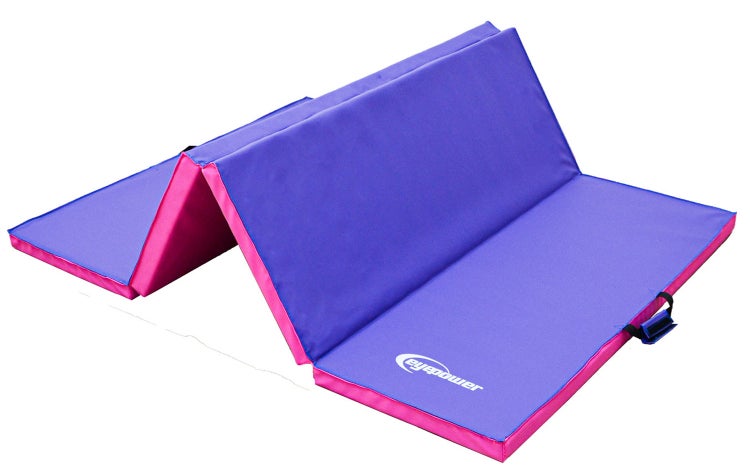 Faltbare Gymnastikmatte von Eyepower mit Tragegriff für Sport und Training.