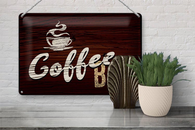 Blechschild Spruch 30x20cm Coffee Bar