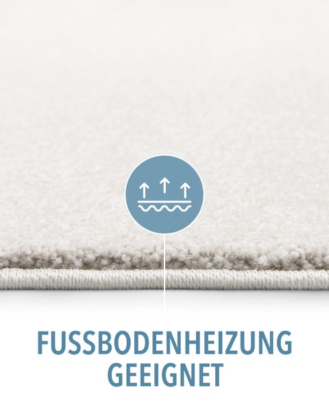 Teppich geeignet für Fußbodenheizung.