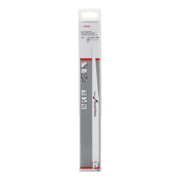 Bosch 25x Säbelsägeblatt S 1411 DF Heavy for Wood and Metal - 2608657562