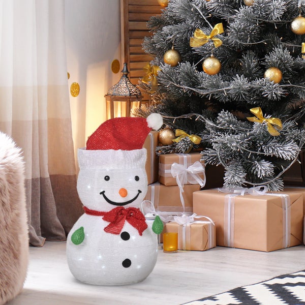 Outsunny Weihnachten Schneemann, Ø30 x 51 cm, Polyester, Grün
