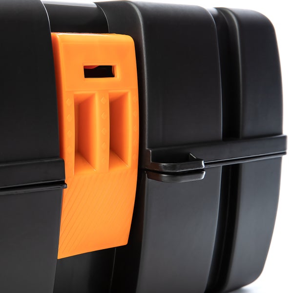 BigDean Werkzeugkiste groß mit 3 Laden - Werkzeugkoffer leer - 36x20x20 cm aus schlagfestem Kunststoff - perfekt auch als Angelbox - Werkzeugkasten für Hobby, Heim- & Heimwerker - Made in EU