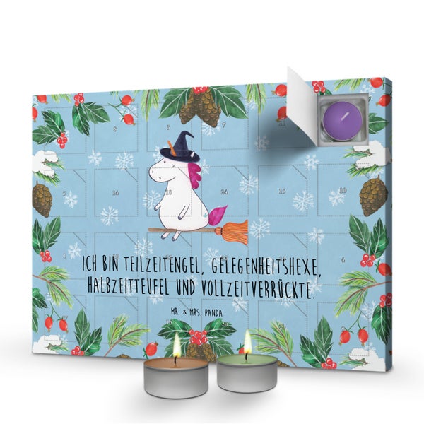 Mr. & Mrs. Panda Duftkerzen Adventskalender Einhorn Hexe - Blau Pastell