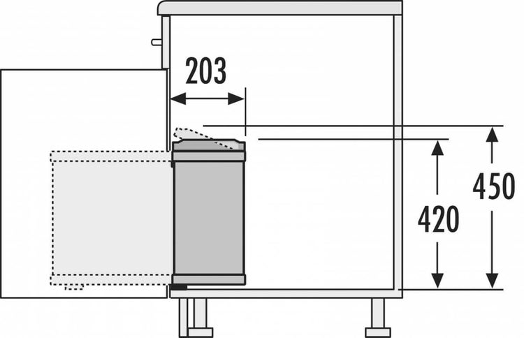 Hailo Einbau-Abfallsammler Duo 2x8L Weiß (3416001)