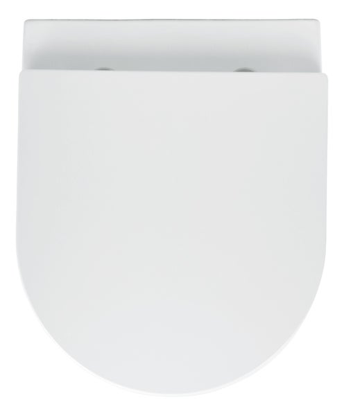 Calmwaters® Wand WC spülrandlos Weiß, mit WC-Sitz, Raumspar WC: 45 cm Ausladung, mit Absenkautomatik, Tiefspüler, Hänge WC, Wandmontage, Sanitärkeramik, 08AB6159