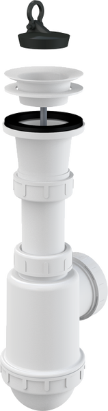 Siphon für Waschbecken mit Ablaufventil und Stöpsel
